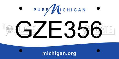 GZE356 Michigan License Plate