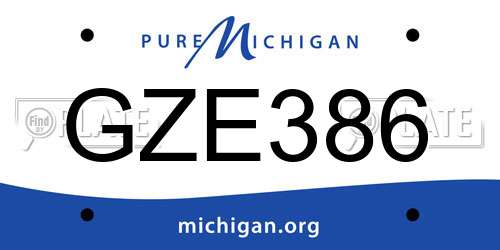 GZE386 Michigan License Plate