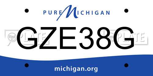 GZE38G Michigan License Plate