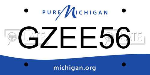 GZEE56 Michigan License Plate
