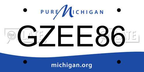 GZEE86 Michigan License Plate
