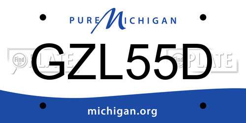 GZL55D Michigan License Plate