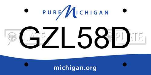 GZL58D Michigan License Plate