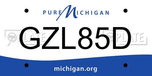 GZL85D Michigan License Plate