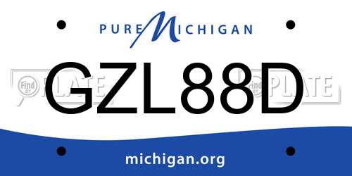 GZL88D Michigan License Plate
