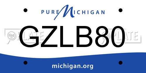 GZLB80 Michigan License Plate