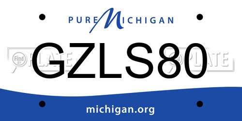 GZLS80 Michigan License Plate