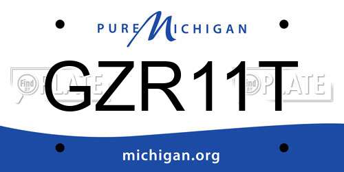 GZR11T Michigan License Plate