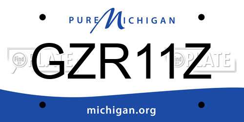 GZR11Z Michigan License Plate
