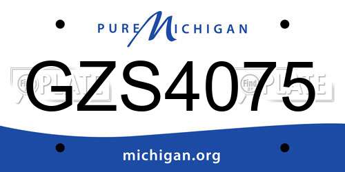GZS4075 Michigan License Plate