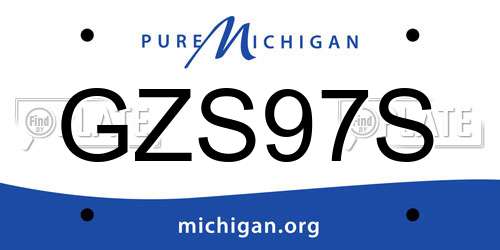 GZS97S Michigan License Plate