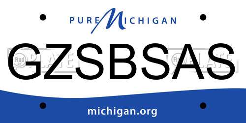 GZSBSAS Michigan License Plate