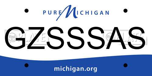 GZSSSAS Michigan License Plate