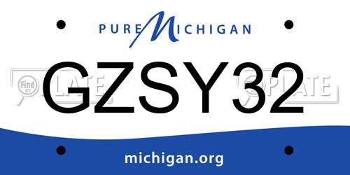 GZSY32 Michigan License Plate