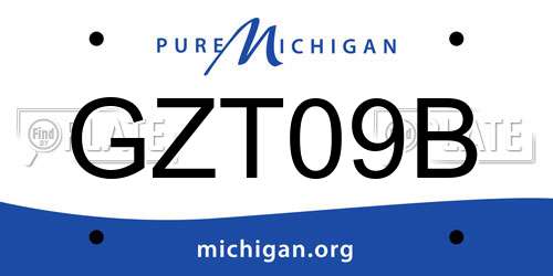 GZT09B Michigan License Plate