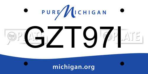 GZT97I Michigan License Plate