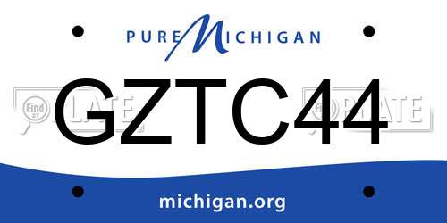 GZTC44 Michigan License Plate