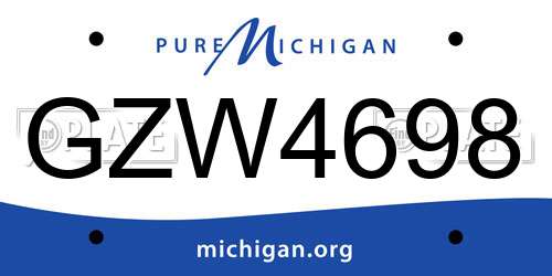 GZW4698 Michigan License Plate