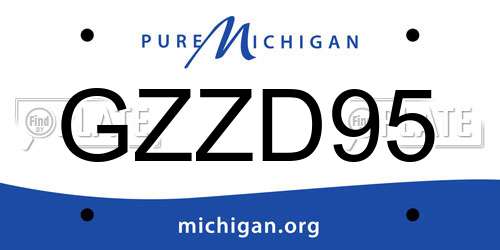 GZZD95 Michigan License Plate