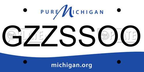 GZZSSOO Michigan License Plate
