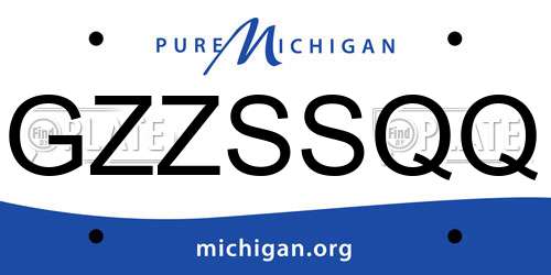 GZZSSQQ Michigan License Plate
