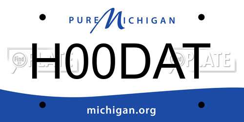 H00DAT Michigan License Plate