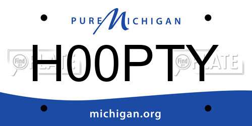 H00PTY Michigan License Plate