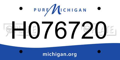 H076720 Michigan License Plate