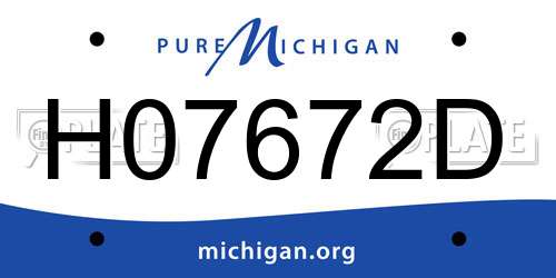 H07672D Michigan License Plate