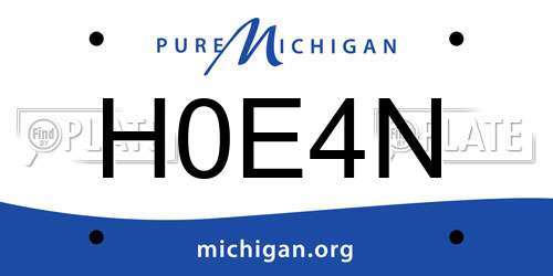 H0E4N Michigan License Plate