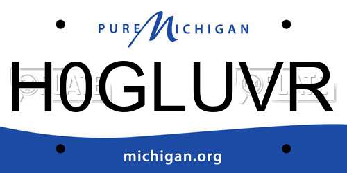H0GLUVR Michigan License Plate
