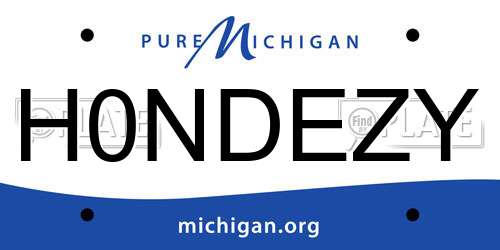 H0NDEZY Michigan License Plate