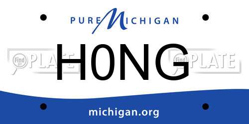 H0NG Michigan License Plate