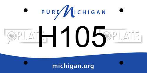 H105 Michigan License Plate