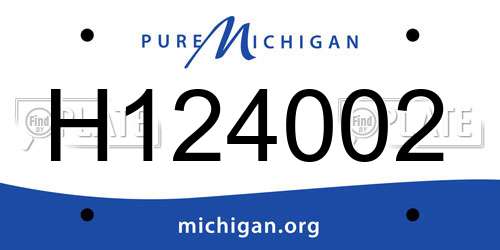 H124002 Michigan License Plate