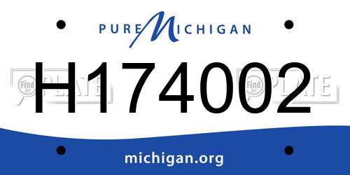 H174002 Michigan License Plate