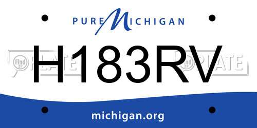 H183RV Michigan License Plate