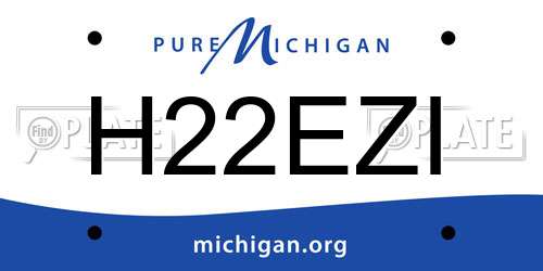 H22EZI Michigan License Plate