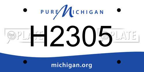 H2305 Michigan License Plate