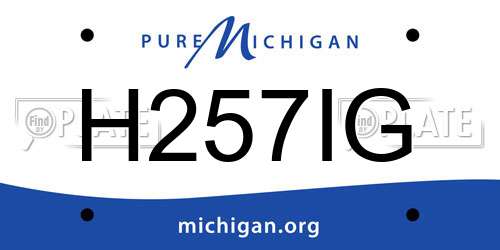 H257IG Michigan License Plate