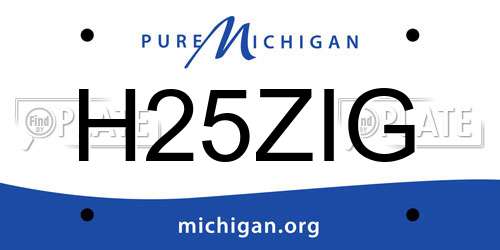 H25ZIG Michigan License Plate