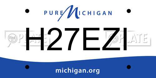 H27EZI Michigan License Plate