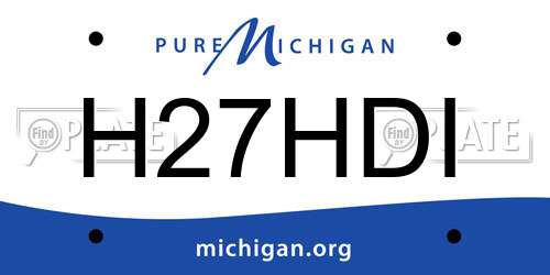 H27HDI Michigan License Plate