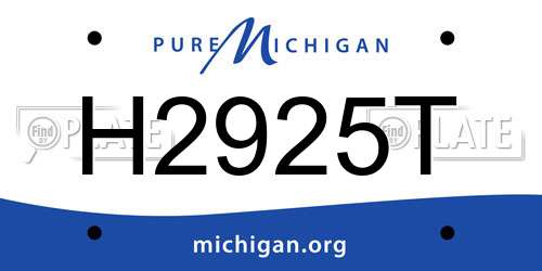 H2925T Michigan License Plate