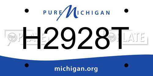H2928T Michigan License Plate