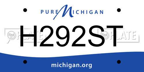 H292ST Michigan License Plate