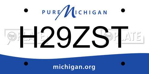 H29ZST Michigan License Plate