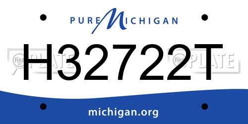 H32722T Michigan License Plate