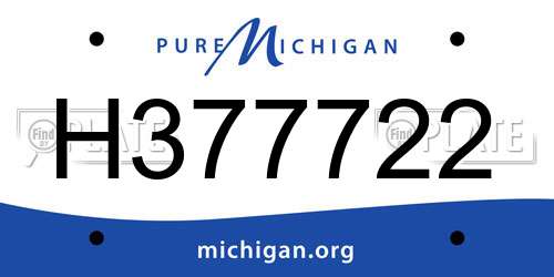 H377722 Michigan License Plate