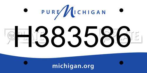H383586 Michigan License Plate